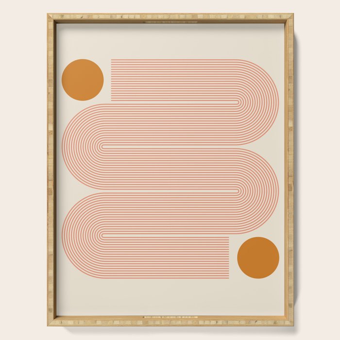 Abstraction_SUN_LINE_ART_Minimalism_002 Serving Tray Gallery Image 1