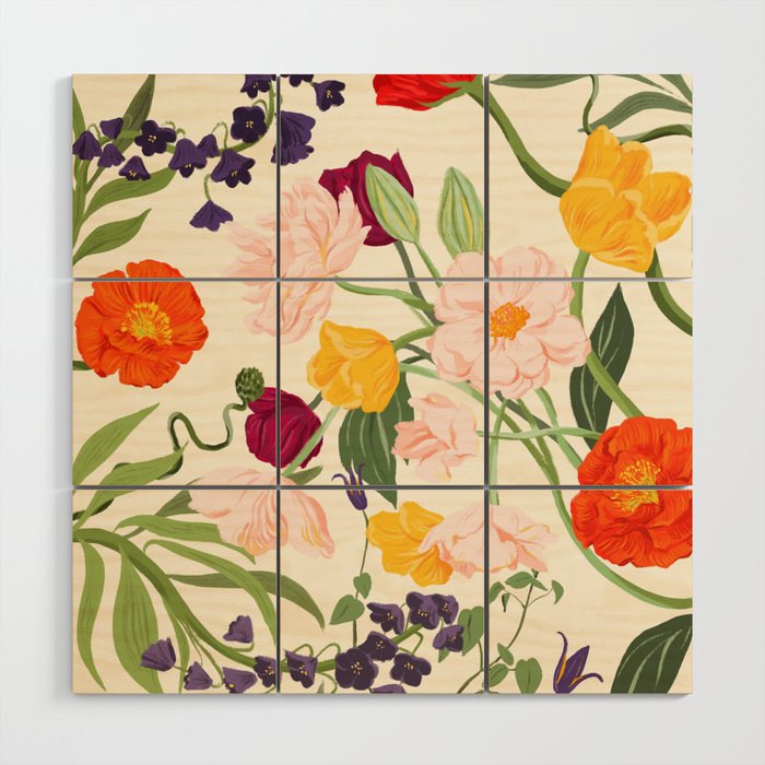 Poppy Garden Wood Wall Art Gallery Image 1