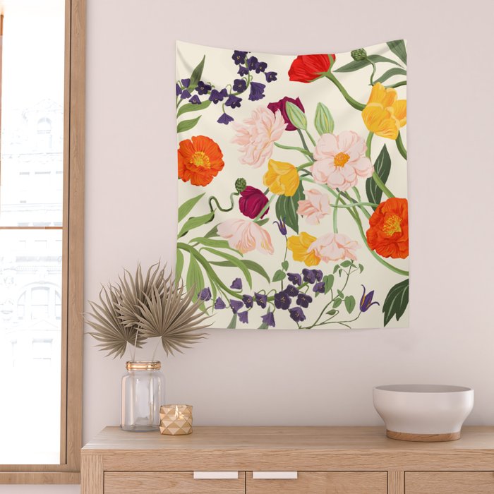 Poppy Garden Wall Tapestry Gallery Image 2