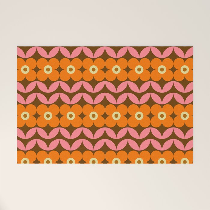 Retro Flower 10A Welcome Mat Gallery Image 1