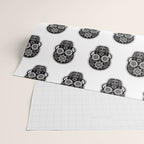 DÃ­a de Muertos Calavera â¢ Mexican Sugar Skull - Black Palette Wrapping Paper Gallery Image 2