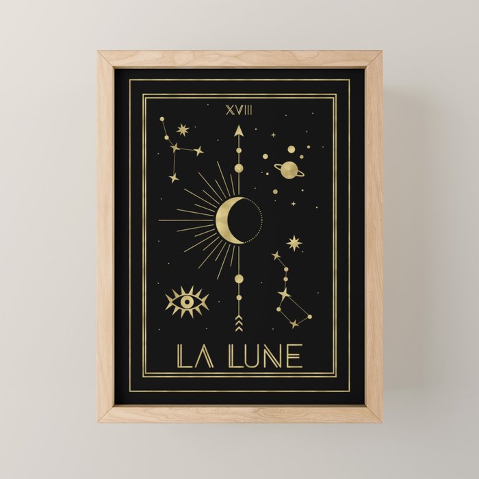 The Moon or La Lune Gold Edition Mini Art Print Gallery Image 1