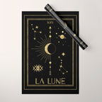 The Moon or La Lune Gold Edition Wrapping Paper Gallery Image 1
