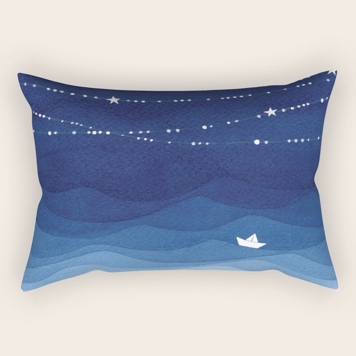 Garland of Stars IV, night sky Rectangular Pillow Gallery Image 1
