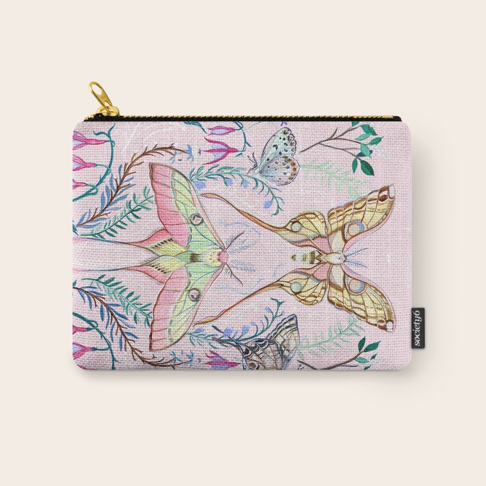 Chinese Moon Moth and Butterflies Carry All Pouch Gallery Image 1
