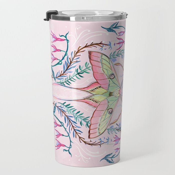 Chinese Moon Moth and Butterflies Travel Mug Gallery Image 3