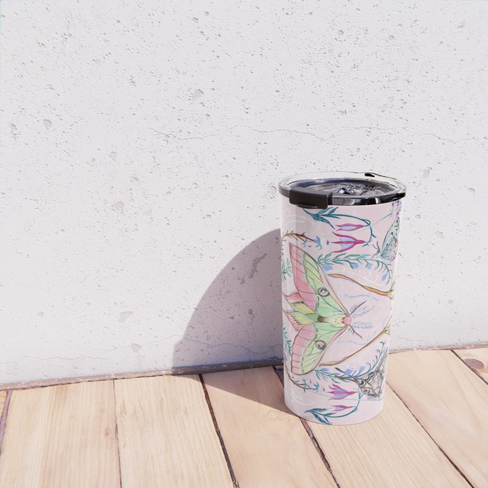 Chinese Moon Moth and Butterflies Travel Mug Gallery Image 4