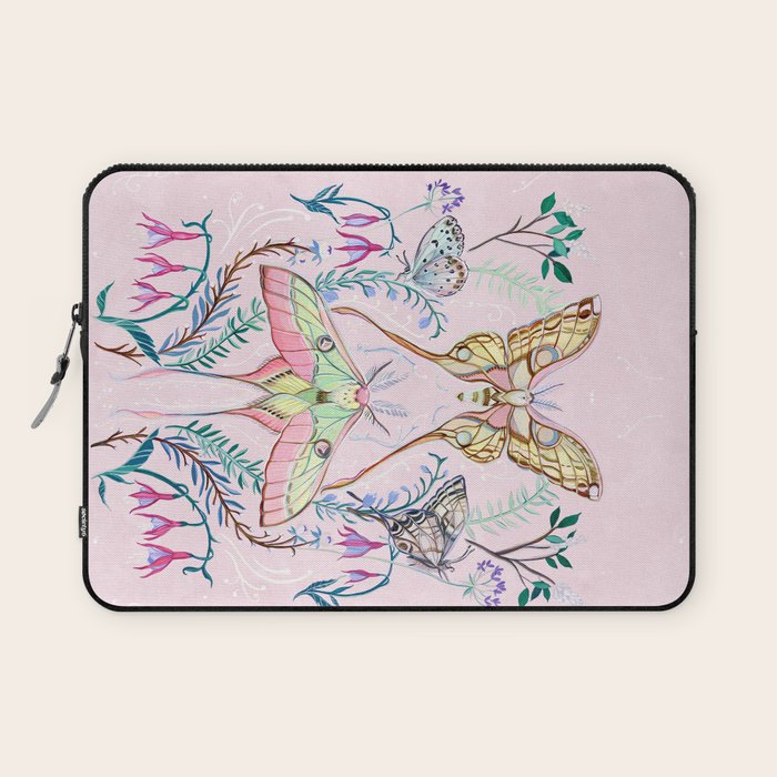 Chinese Moon Moth and Butterflies Laptop Sleeve Gallery Image 1