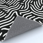 Black and white line art pattern Rug Gallery Image 4