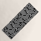 Black and white line art pattern Yoga Mat Gallery Image 1