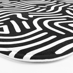 Black and white line art pattern Bath Mat Gallery Image 3