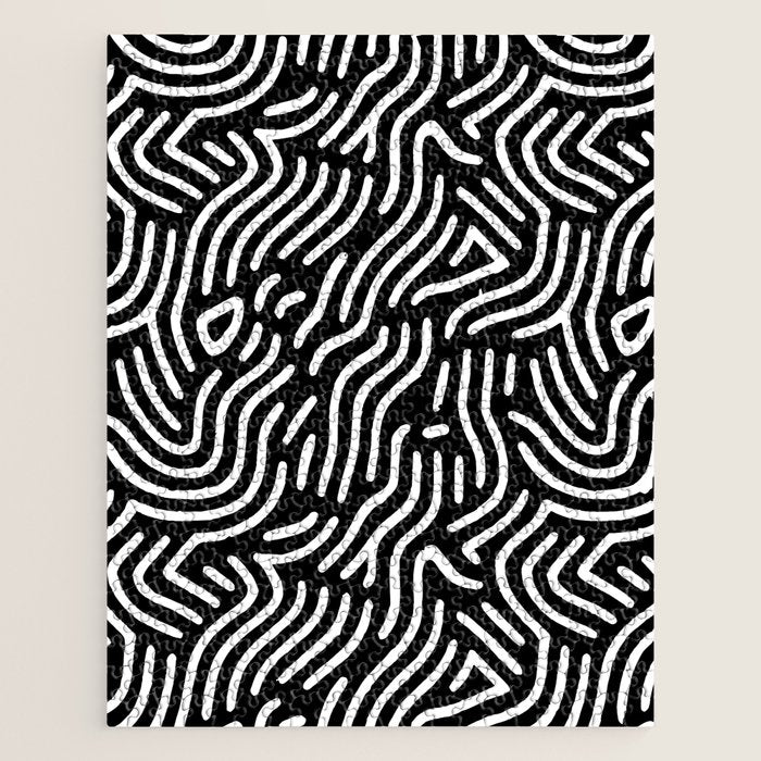 Black and white line art pattern Jigsaw Puzzle Gallery Image 1