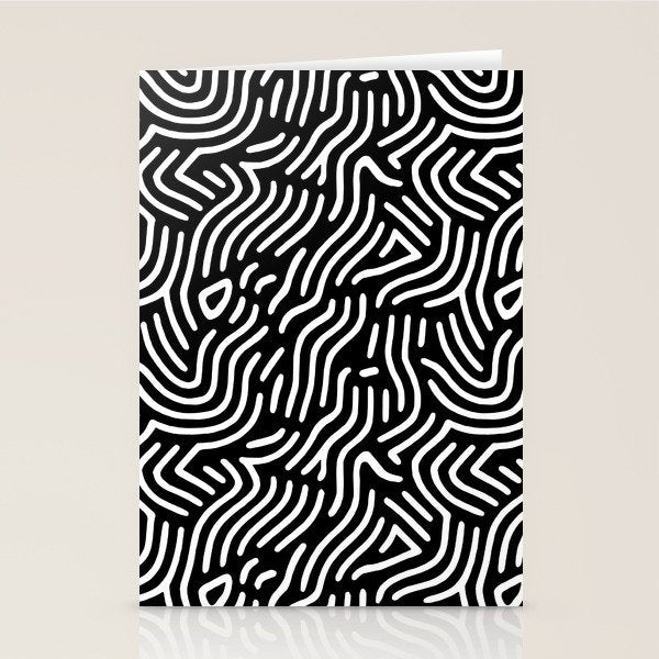 Black and white line art pattern Stationery Card Gallery Image 2