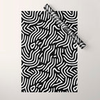 Black and white line art pattern Wrapping Paper Gallery Image 1
