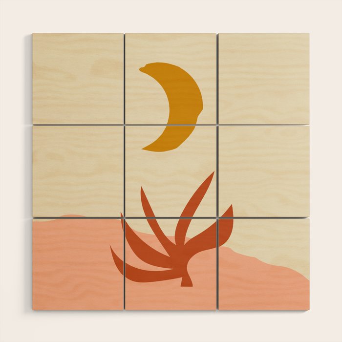 Waxing Crescent Moon Wood Wall Art Gallery Image 1