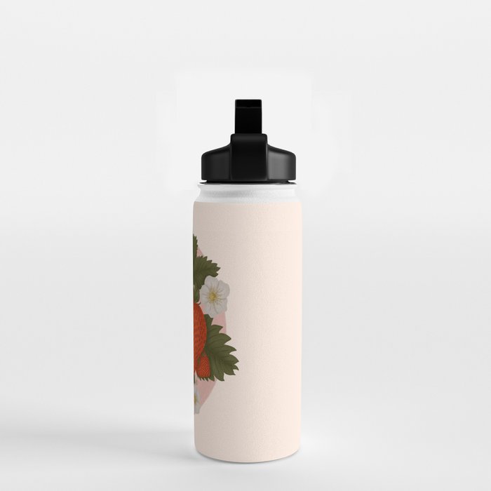 Sweet Summer Strawberries and Blossoms Water Bottle Gallery Image 2