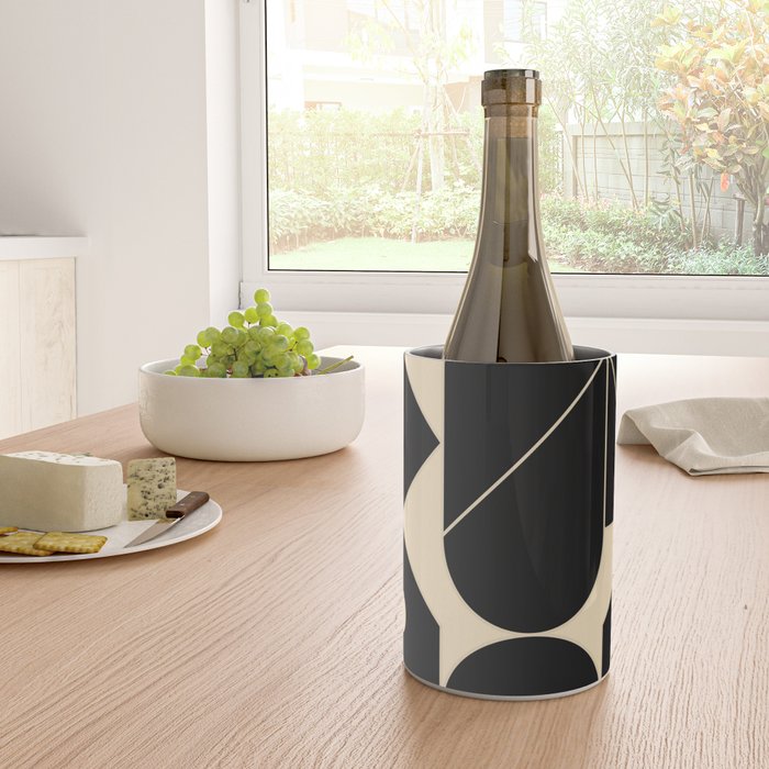 Geometric Shapes Black and White 4 Wine Chiller Gallery Image 4