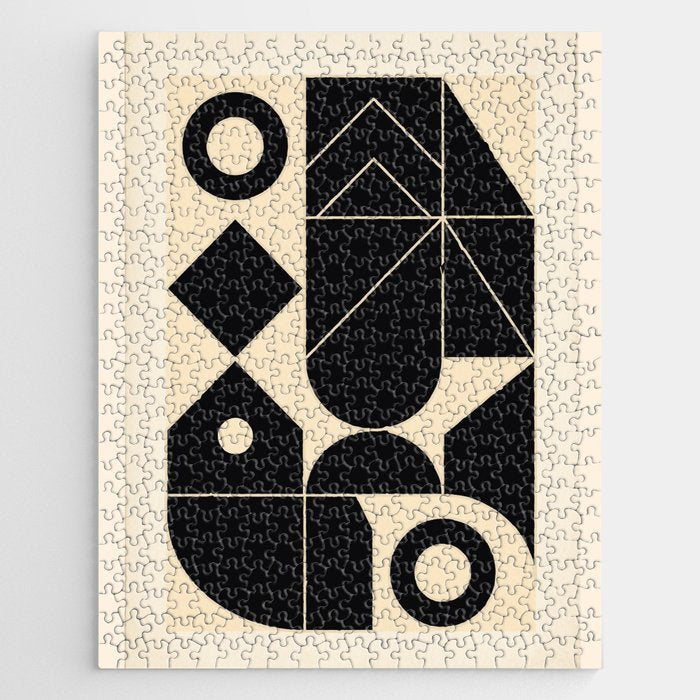 Geometric Shapes Black and White 4 Jigsaw Puzzle Gallery Image 1