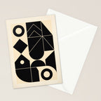 Geometric Shapes Black and White 4 Stationery Card Gallery Image 2