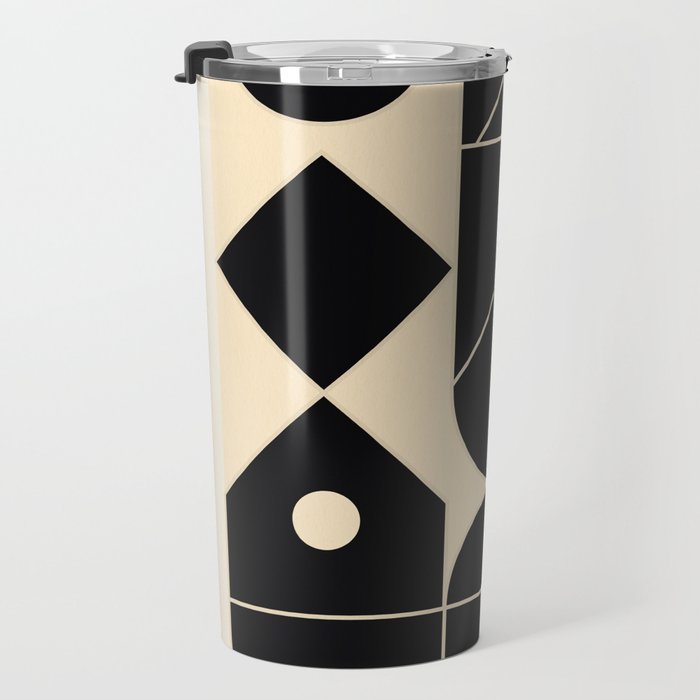 Geometric Shapes Black and White 4 Travel Mug Gallery Image 3