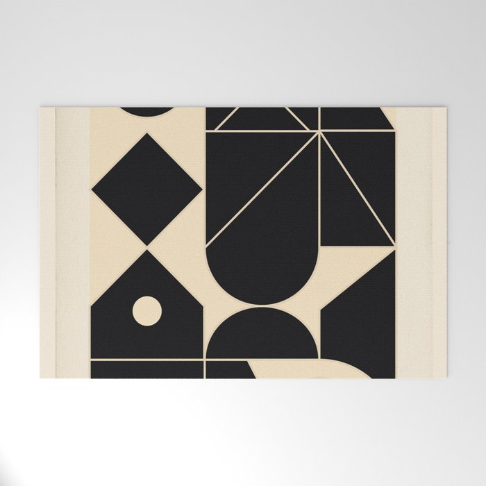Geometric Shapes Black and White 4 Welcome Mat Gallery Image 1