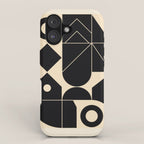 Geometric Shapes Black and White 4 iPhone Case Gallery Image 1