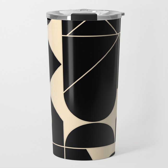 Geometric Shapes Black and White 4 Travel Mug Gallery Image 1