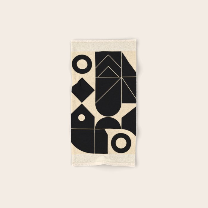 Geometric Shapes Black and White 4 Bath Towel Gallery Image 1