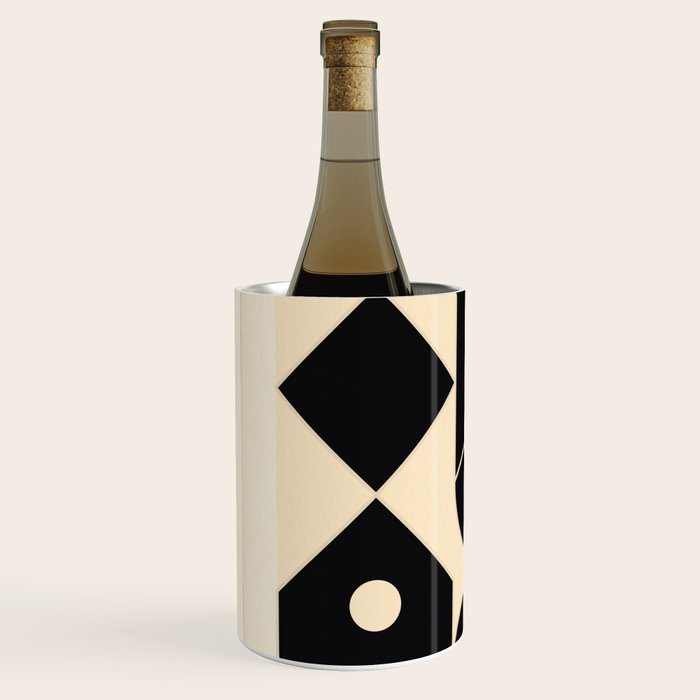 Geometric Shapes Black and White 4 Wine Chiller Gallery Image 2