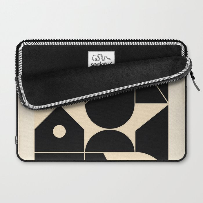 Geometric Shapes Black and White 4 Laptop Sleeve Gallery Image 2