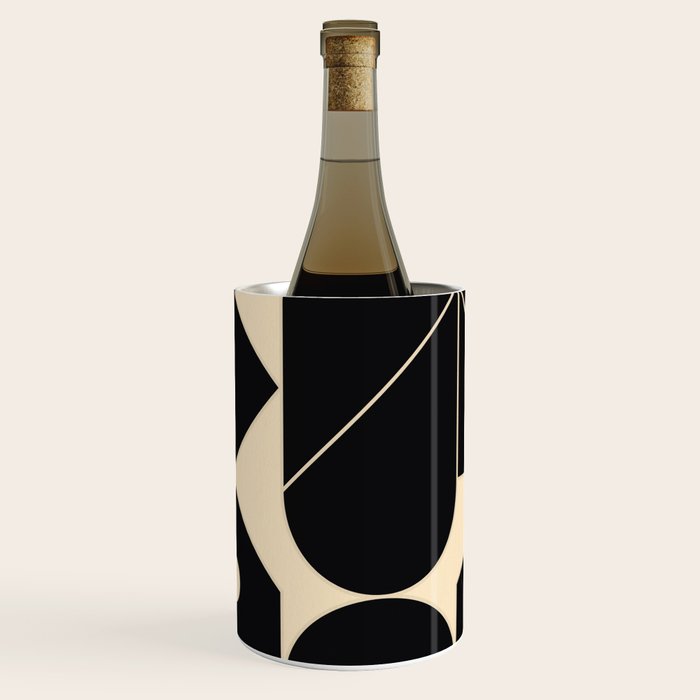 Geometric Shapes Black and White 4 Wine Chiller
