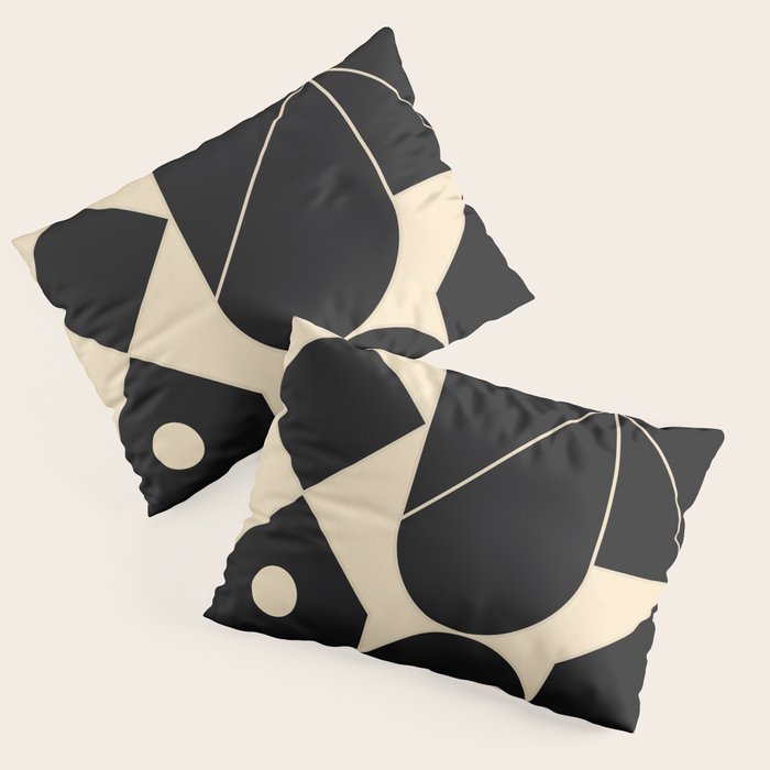 Geometric Shapes Black and White 4 Pillow Sham Gallery Image 3