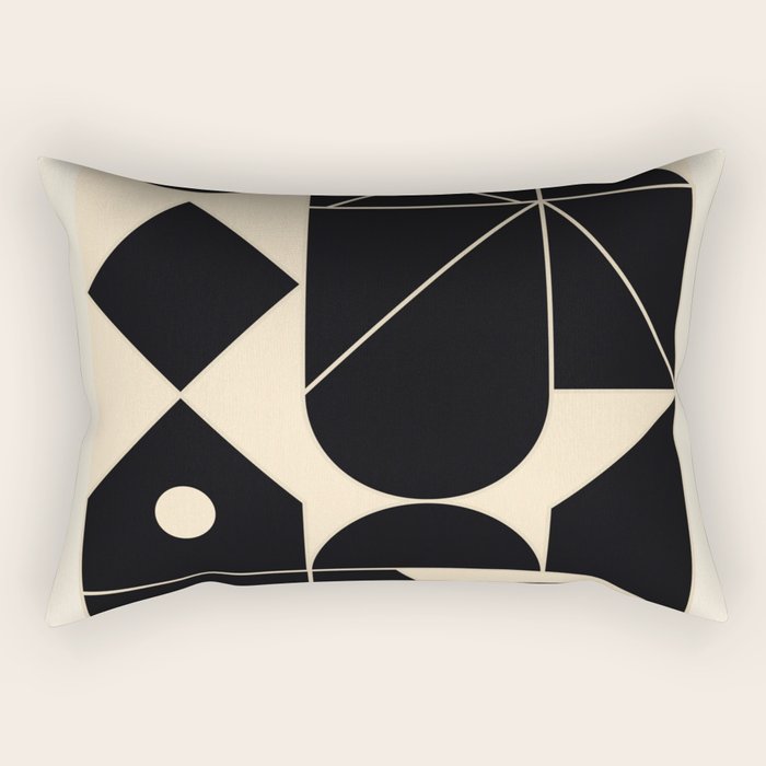 Geometric Shapes Black and White 4 Rectangular Pillow Gallery Image 2