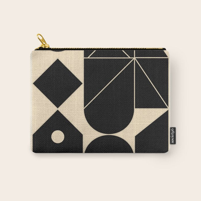 Geometric Shapes Black and White 4 Carry All Pouch Gallery Image 1