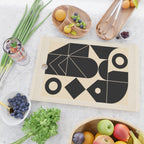 Geometric Shapes Black and White 4 Cutting Board Gallery Image 2