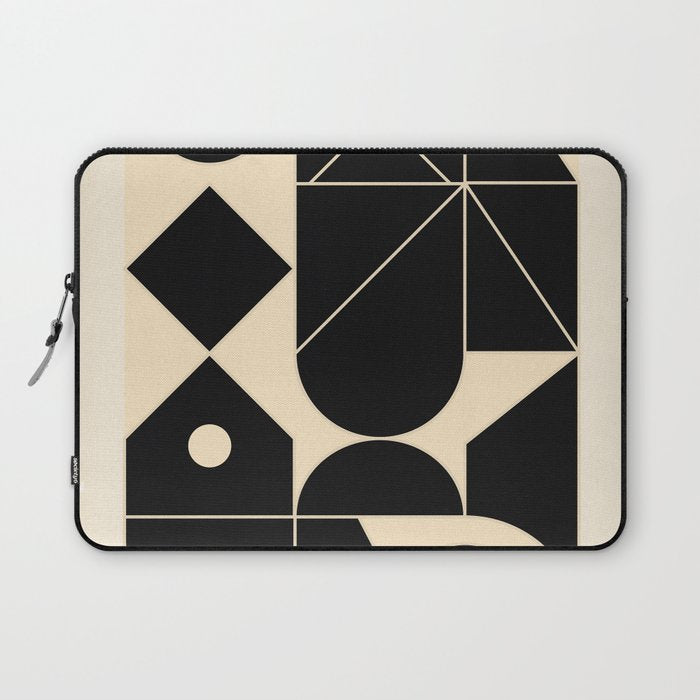 Geometric Shapes Black and White 4 Laptop Sleeve Gallery Image 1
