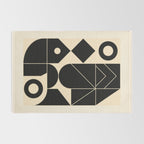 Geometric Shapes Black and White 4 Rug Gallery Image 2