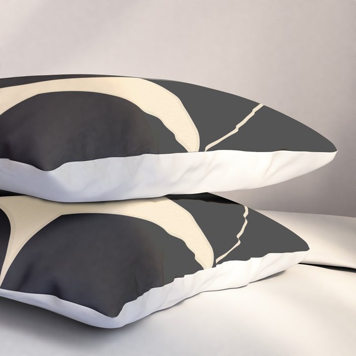 Geometric Shapes Black and White 4 Pillow Sham Gallery Image 3