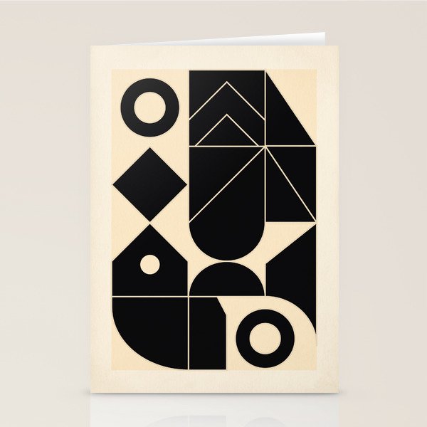 Geometric Shapes Black and White 4 Stationery Card Gallery Image 2