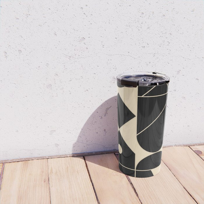 Geometric Shapes Black and White 4 Travel Mug Gallery Image 4