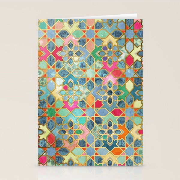 Gilt & Glory - Colorful Moroccan Mosaic Stationery Card Gallery Image 1