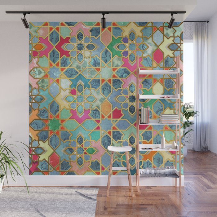 Gilt & Glory - Colorful Moroccan Mosaic Wall Mural Gallery Image 1