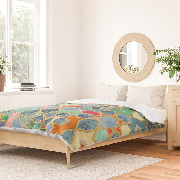 Gilt & Glory - Colorful Moroccan Mosaic Duvet Cover Gallery Image 2