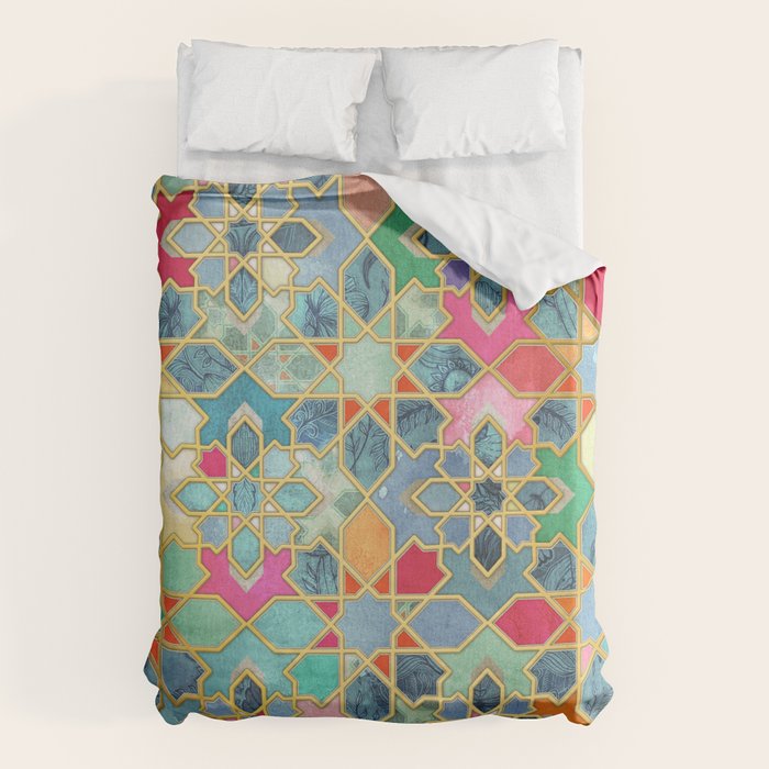 Gilt & Glory - Colorful Moroccan Mosaic Duvet Cover Gallery Image 1