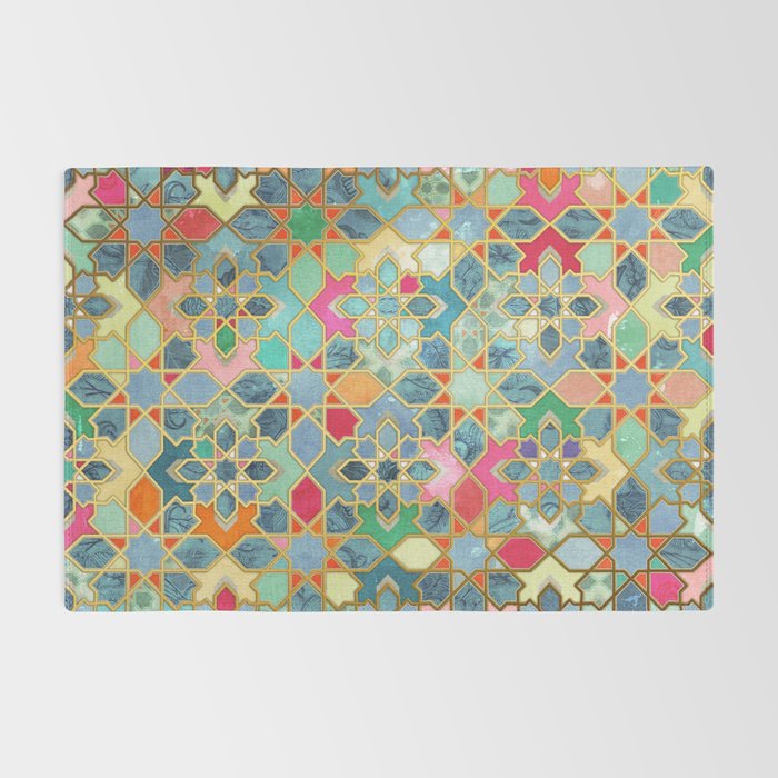 Gilt & Glory - Colorful Moroccan Mosaic Rug Gallery Image 2