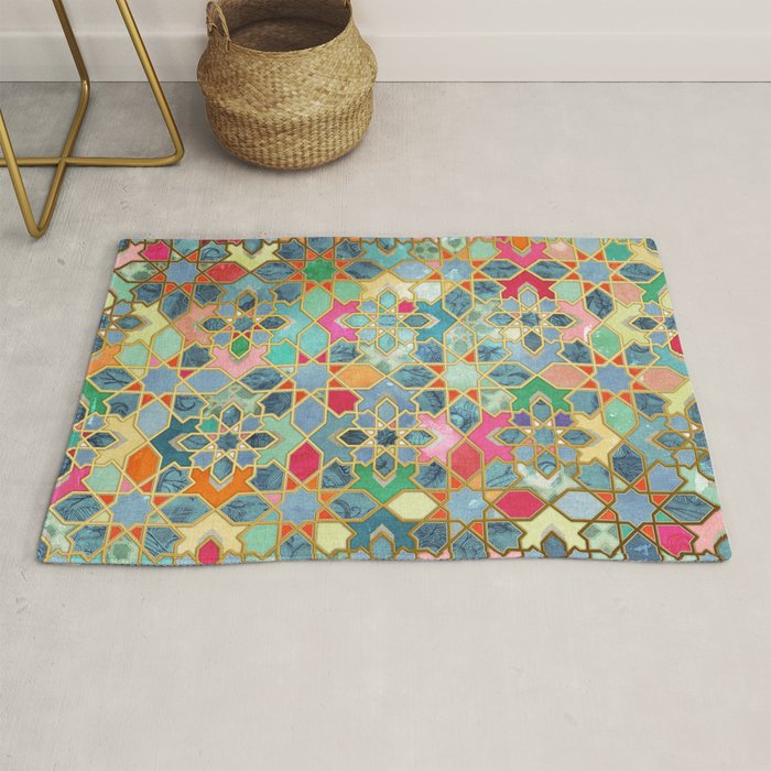 Gilt & Glory - Colorful Moroccan Mosaic Rug Gallery Image 1