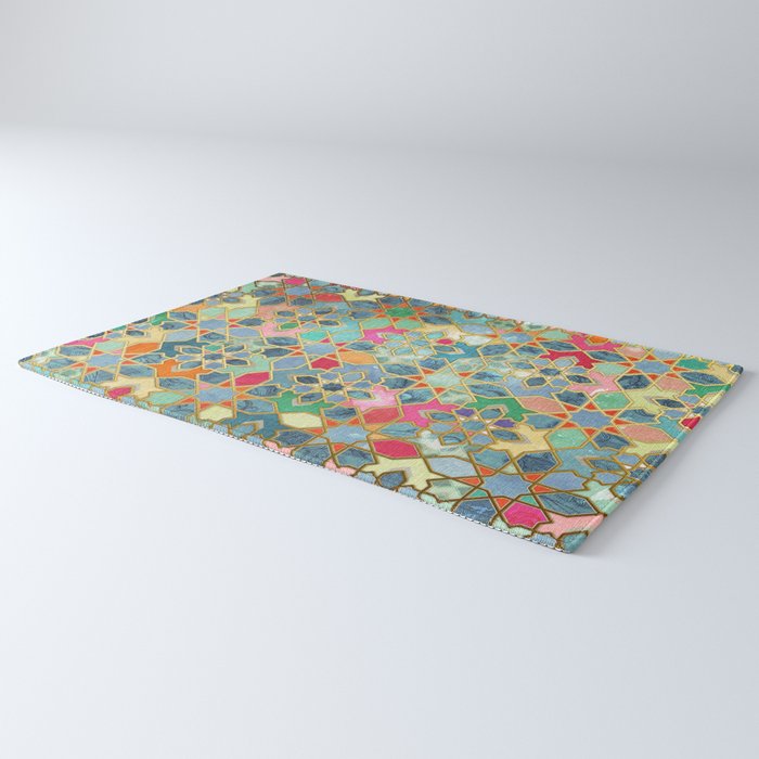 Gilt & Glory - Colorful Moroccan Mosaic Rug Gallery Image 3