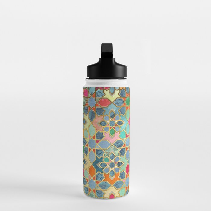 Gilt & Glory - Colorful Moroccan Mosaic Water Bottle Gallery Image 3