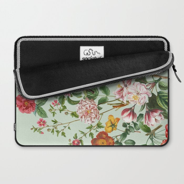 Persimmon Botanical Bloom Mint Green  Laptop Sleeve Gallery Image 2