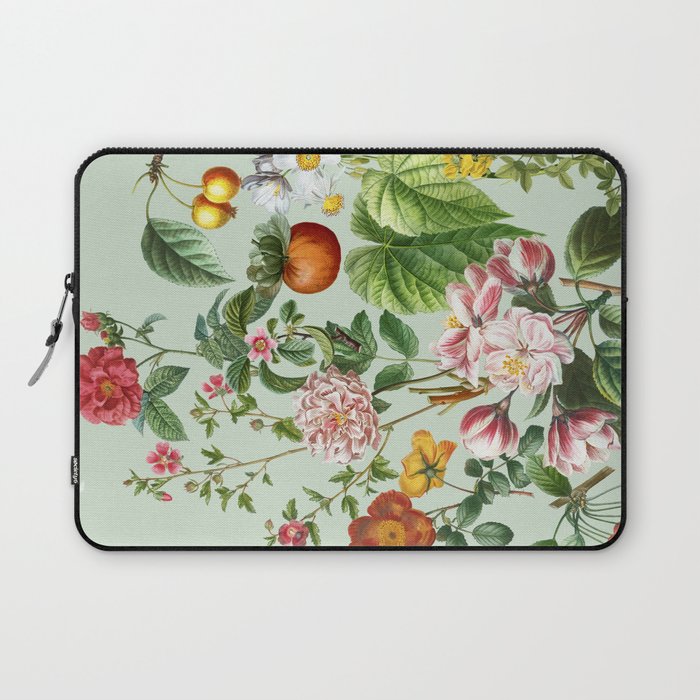 Persimmon Botanical Bloom Mint Green  Laptop Sleeve Gallery Image 1